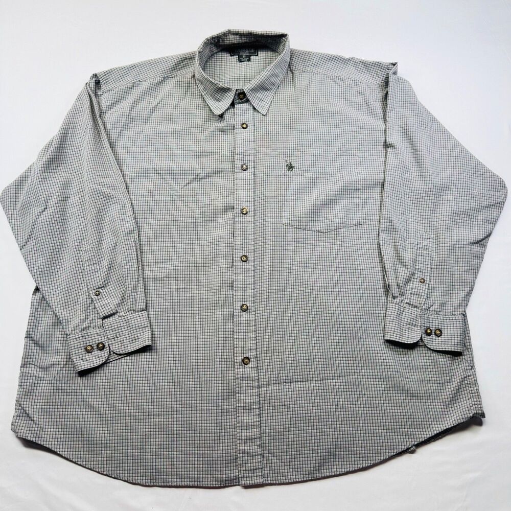 KNIGHTS SPORTSWEAR  MENS BUTTON DOWN PLAID 2XB